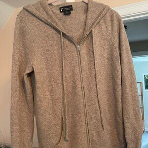 Cashmere zip-up hoodie